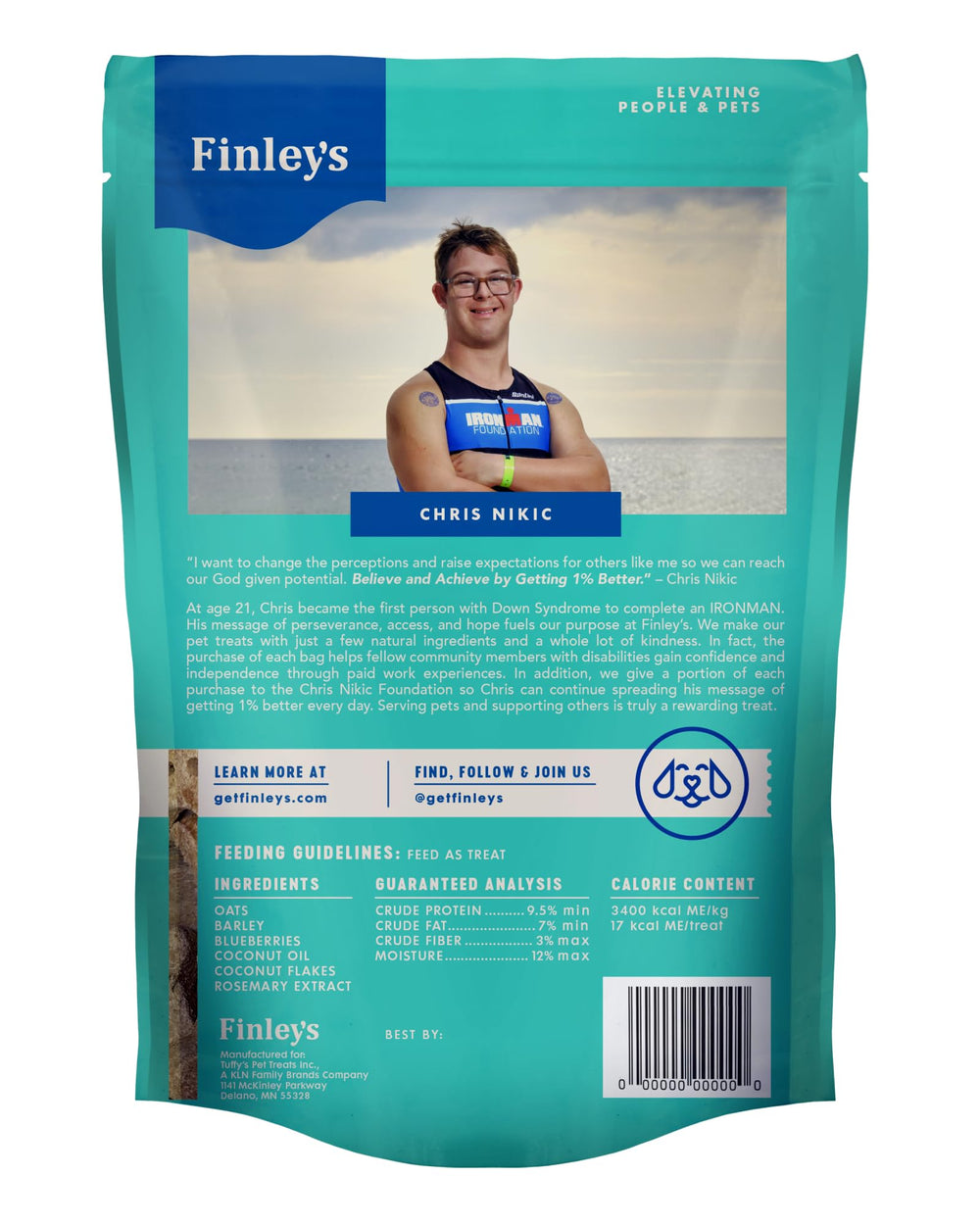 Finley’s gros plan sur la texture croustillante pour meilleure mâche