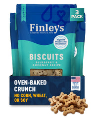 Finley’s emballage avant Blueberry Coconut montrant le visuel appétissant