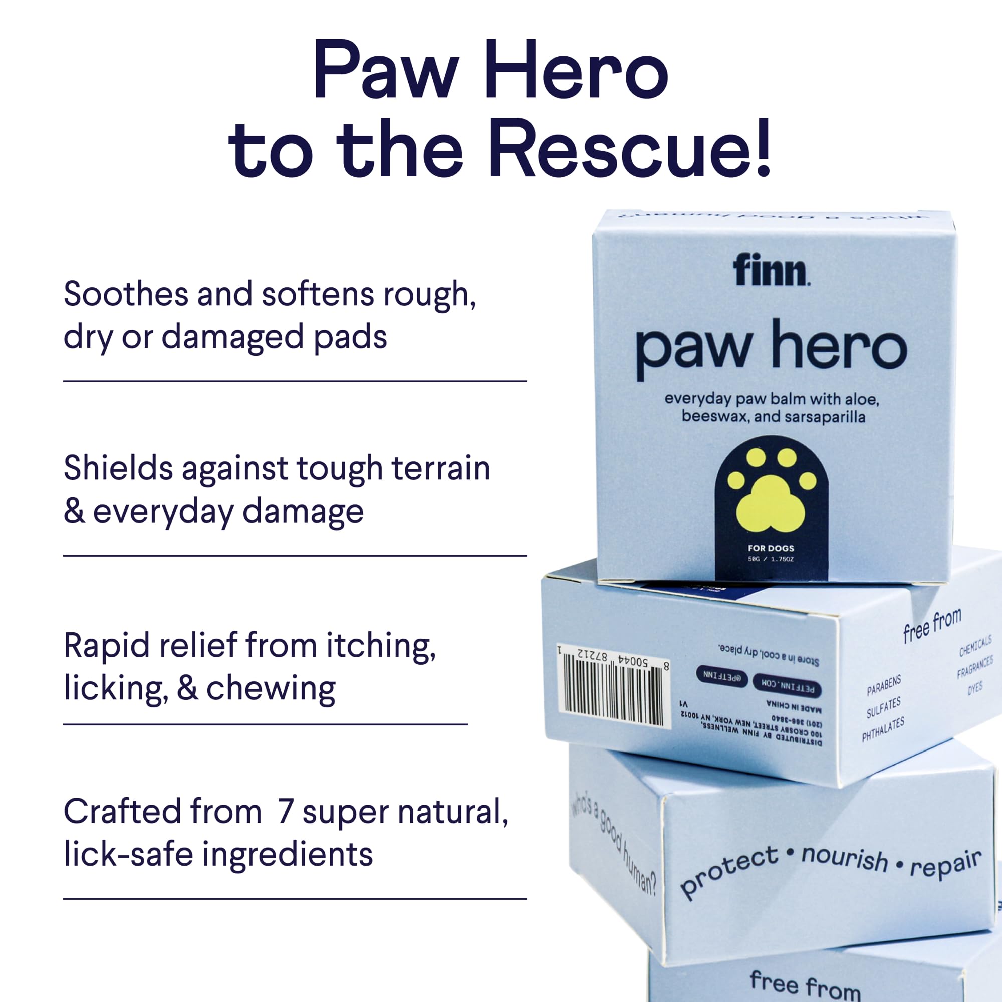 Application du baume Finn Paw sur la patte du chien pour protection contre la chaleur