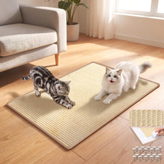 Finvizo tapis griffoir devant packaging montrant taille et protection meubles