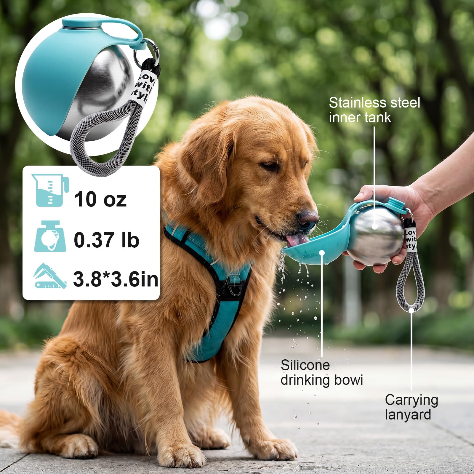 Firlaxadc bouteille ouverte avec bol pliable montrant usage pratique