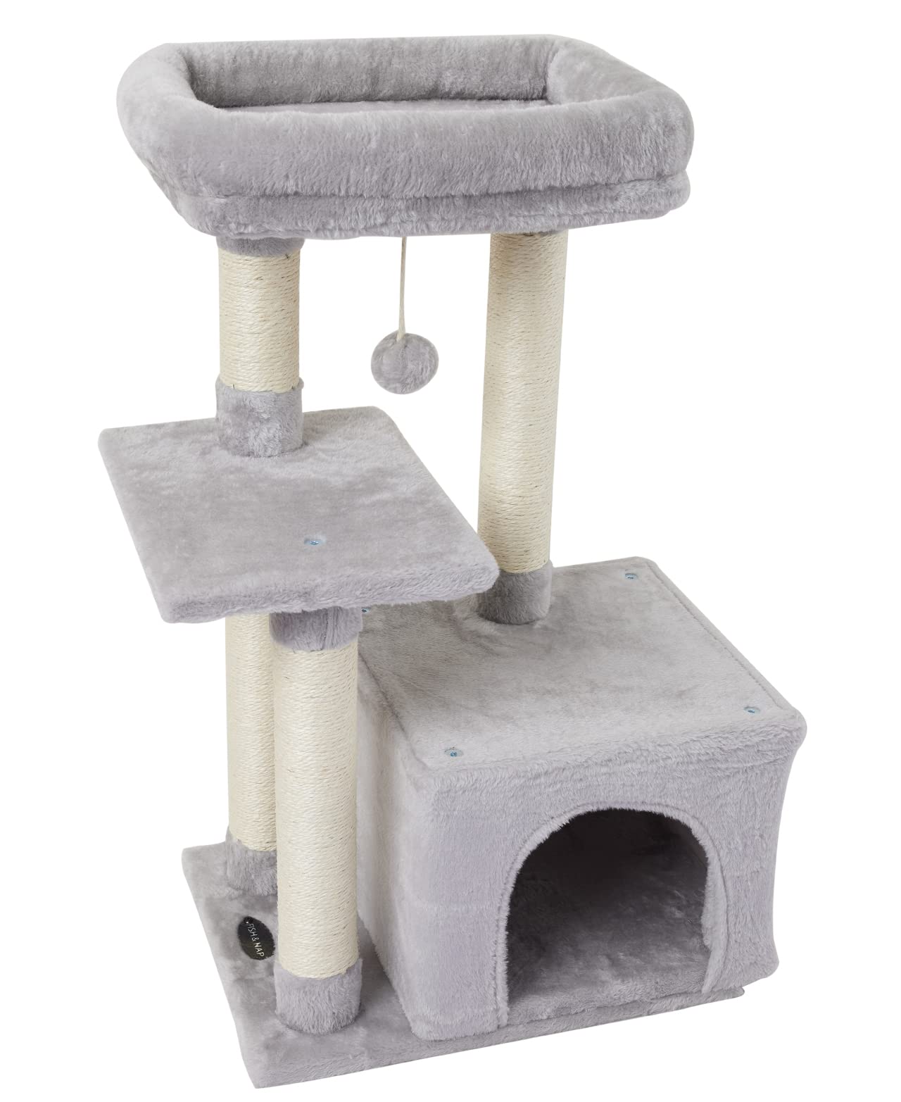 FISH&NAP arbre à chat vu de face montrant la stabilité et le design compact