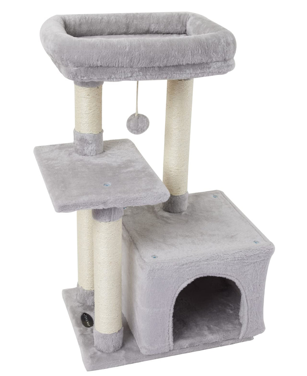 FISH&NAP arbre à chat vu de face montrant la stabilité et le design compact