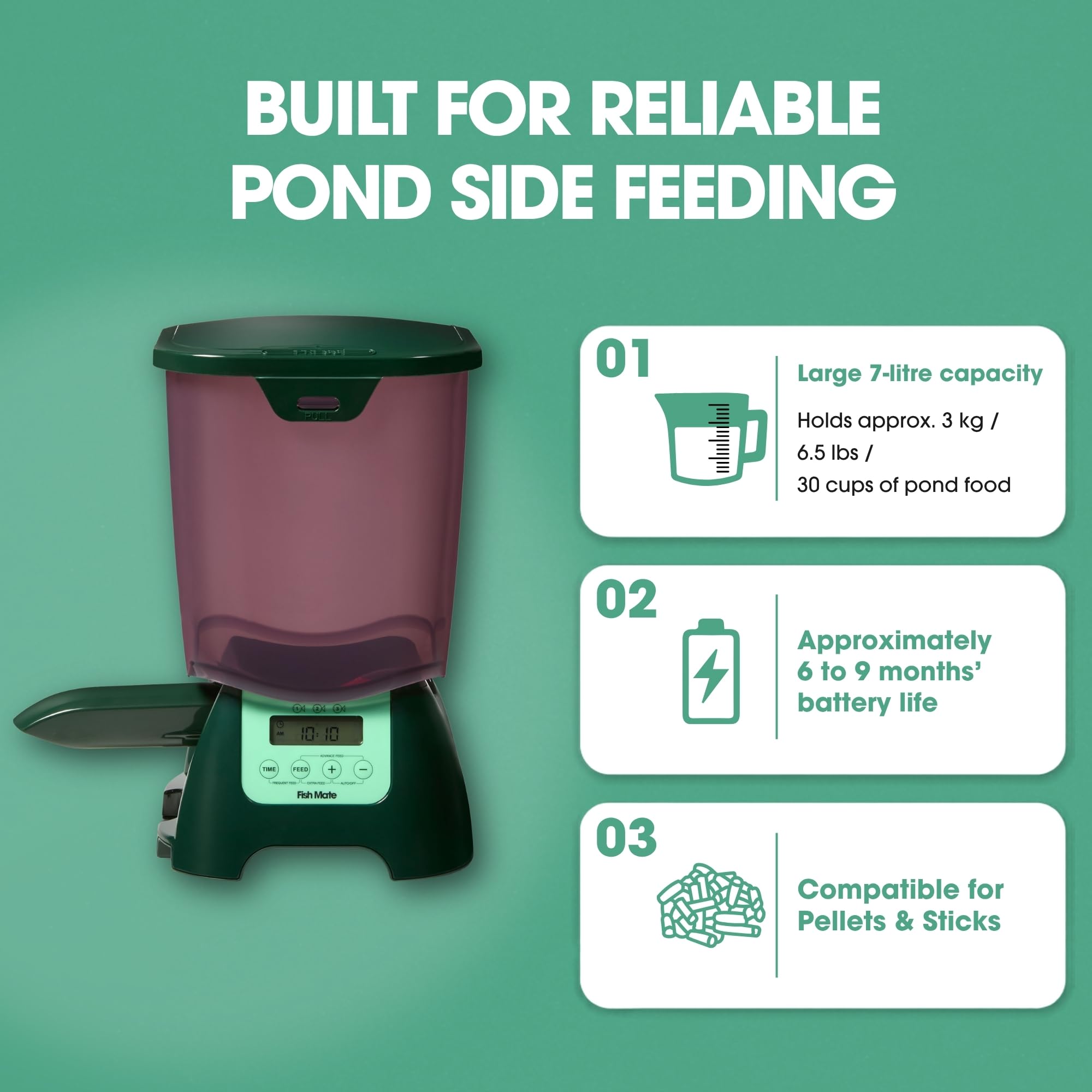 Fish Mate P7000 base de fixation optionnelle pour stabilité dans jardin