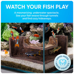 FISHNOSH cachette placée dans l'angle d'un aquarium offrant abri discret
