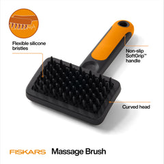 Fiskars gros plan des picots silicone, brosse qui protège la peau