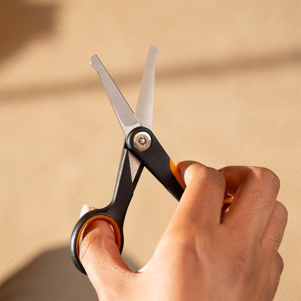 Fiskars ciseaux posé à côté d’une règle pour échelle claire