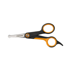 Fiskars ciseaux face montrant design orange noir et coupe précise