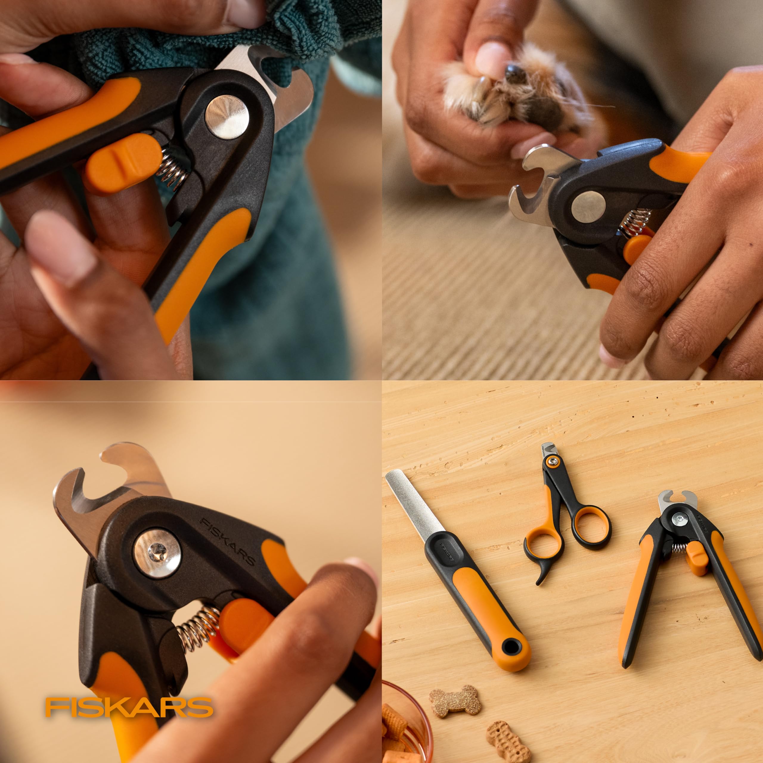 Rangement propre Fiskars dans boîte montrant conservation et entretien
