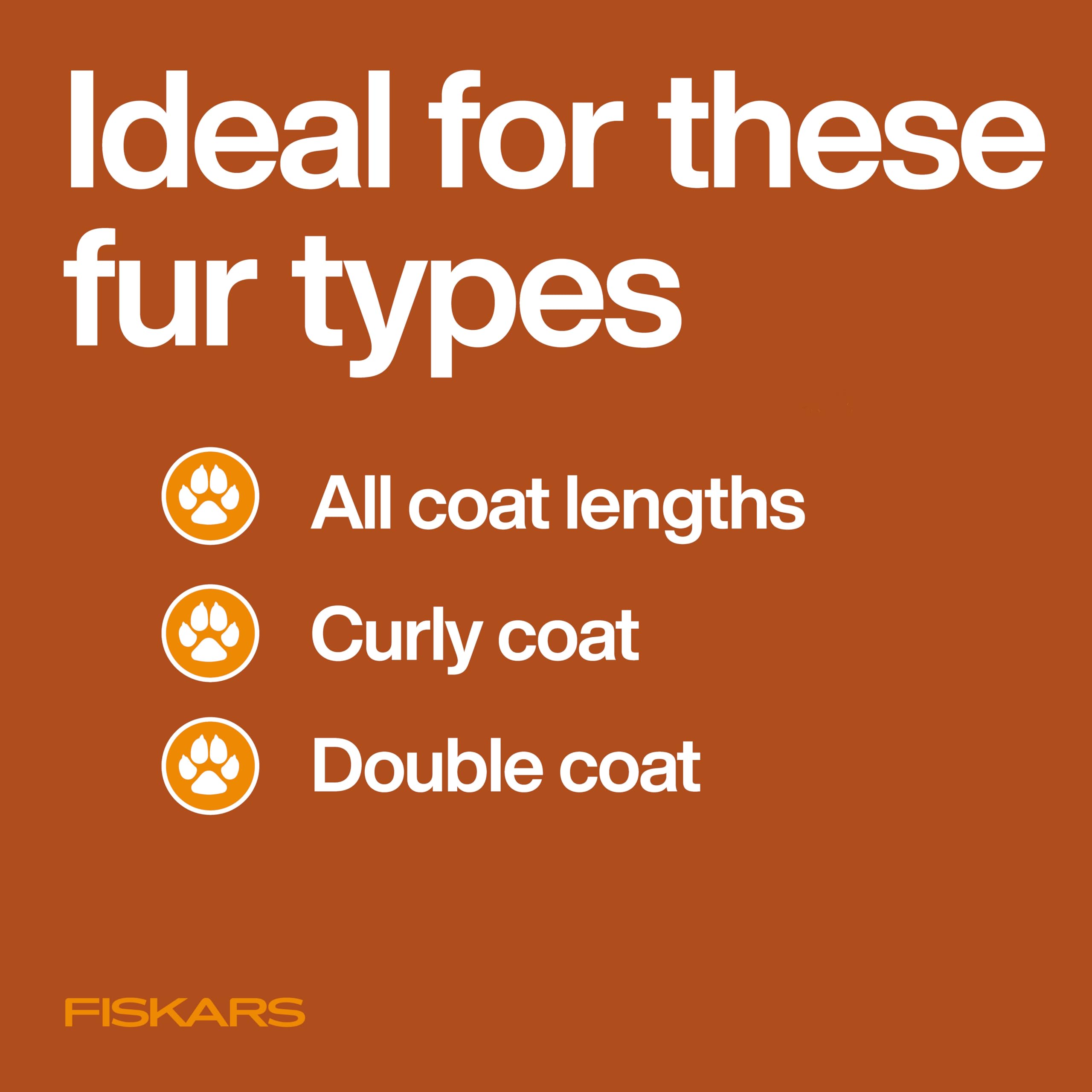 Fiskars brosse à côté d’un ruban métrique pour montrer la taille 6,5 pouces