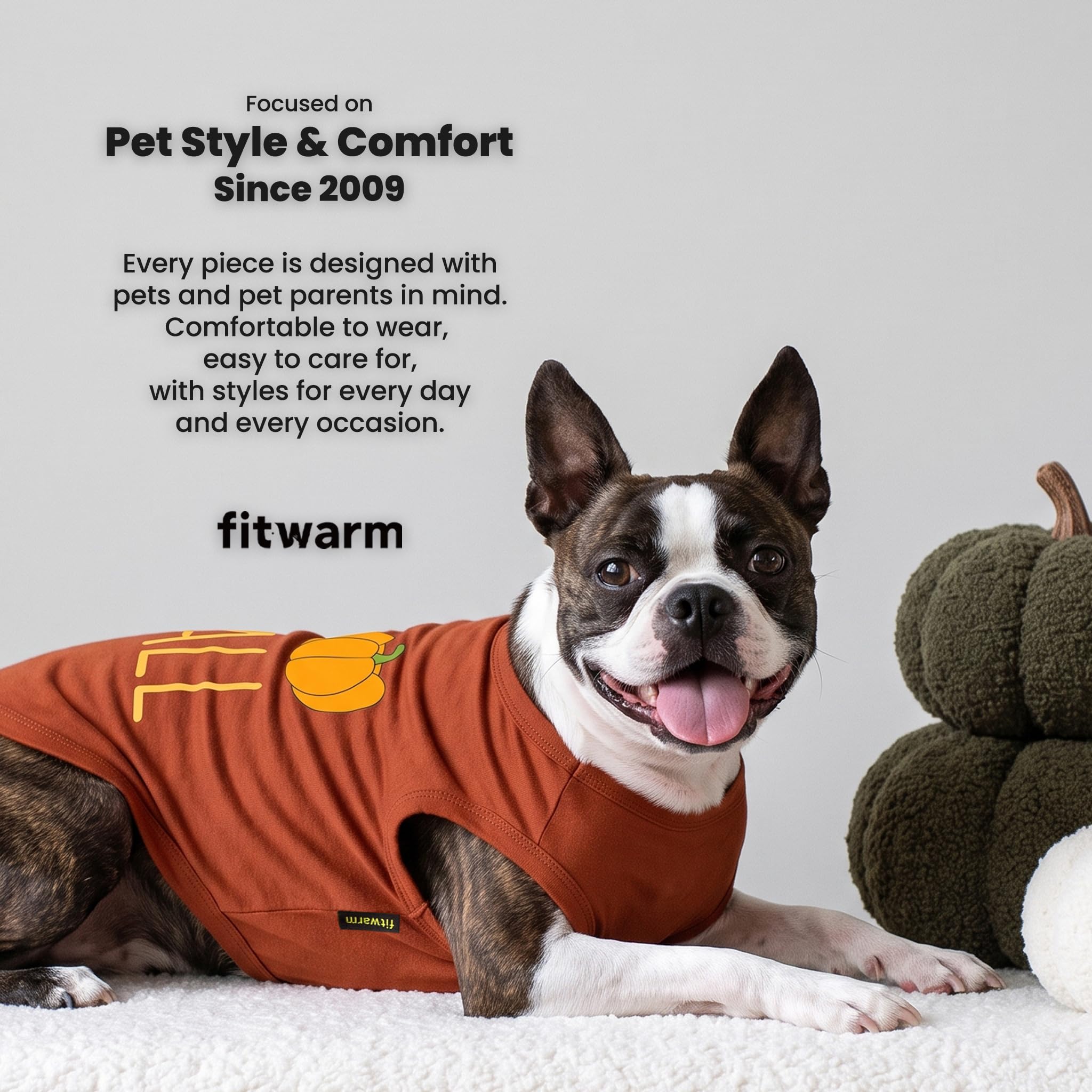 Fitwarm petit chien portant le t-shirt en promenade automnale confortable