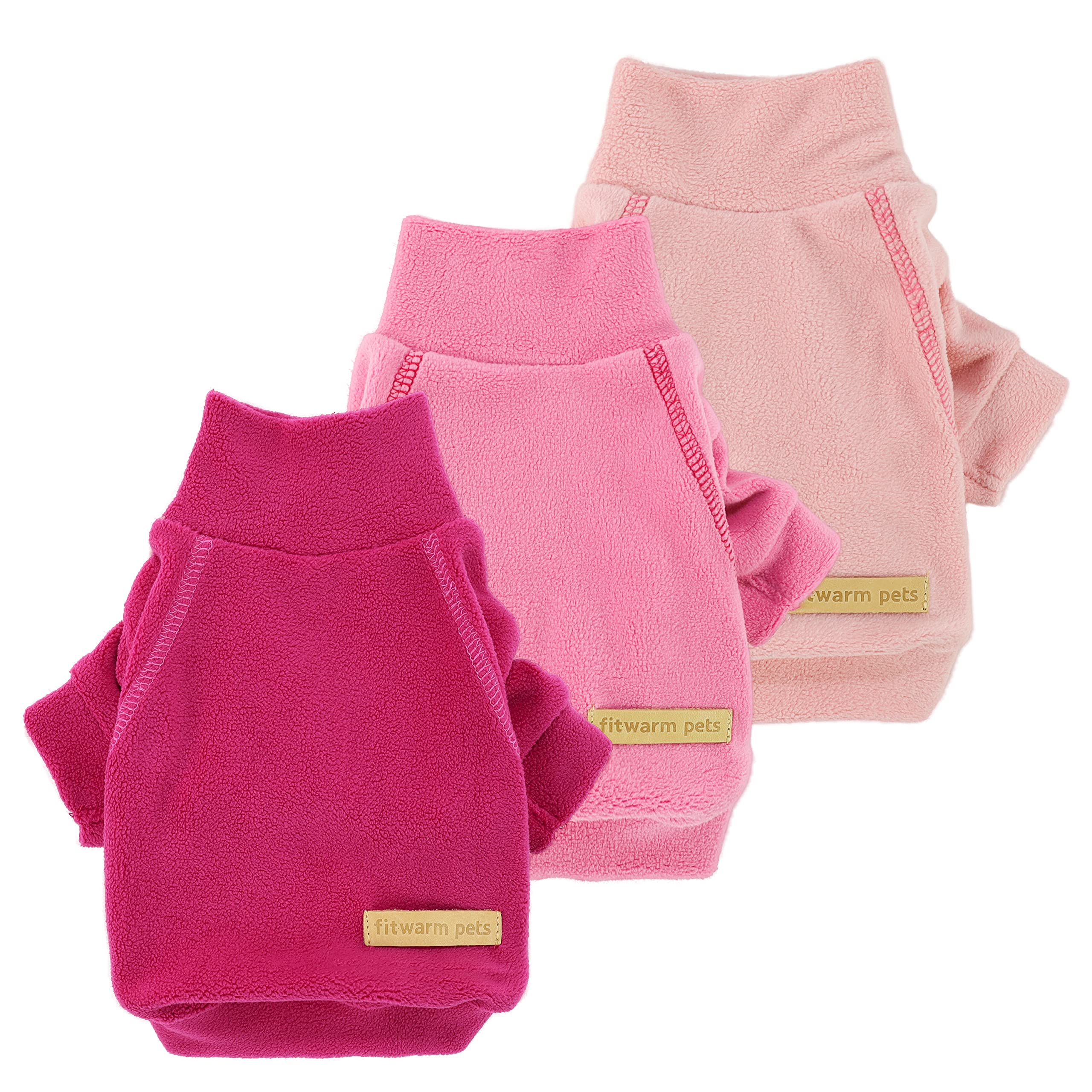 Fitwarm pull polaire pack devant montrant coupe et couleurs, confort pour petit chien