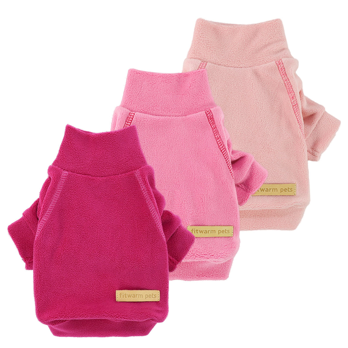 Fitwarm pull polaire pack devant montrant coupe et couleurs, confort pour petit chien