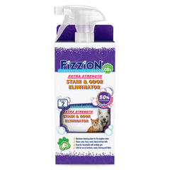 Fizzion flacon pulvérisateur 23 oz montrant l'étiquette et ergonomie pratique