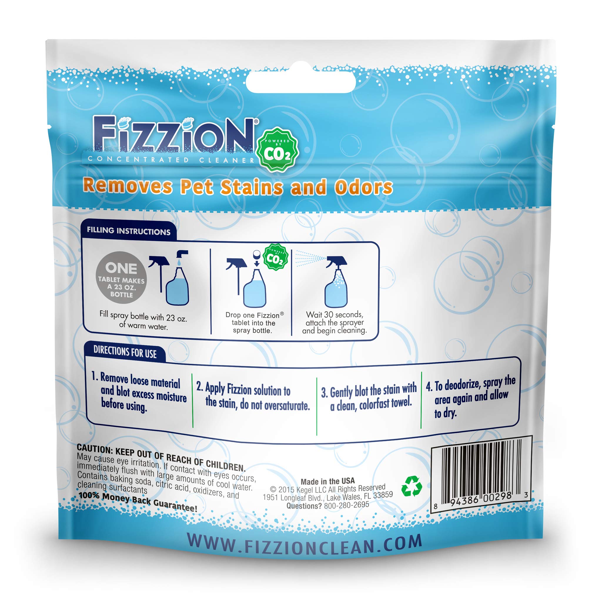 Fizzion tablette gros plan sur la texture effervescente, facile à dissoudre