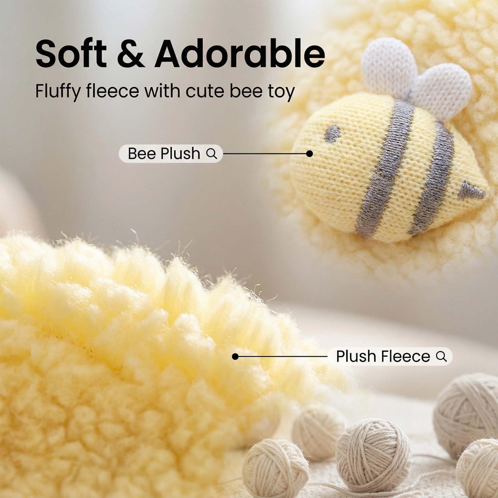 FLAdorepet broderie abeille en gros plan, décoration mignonne pour photos
