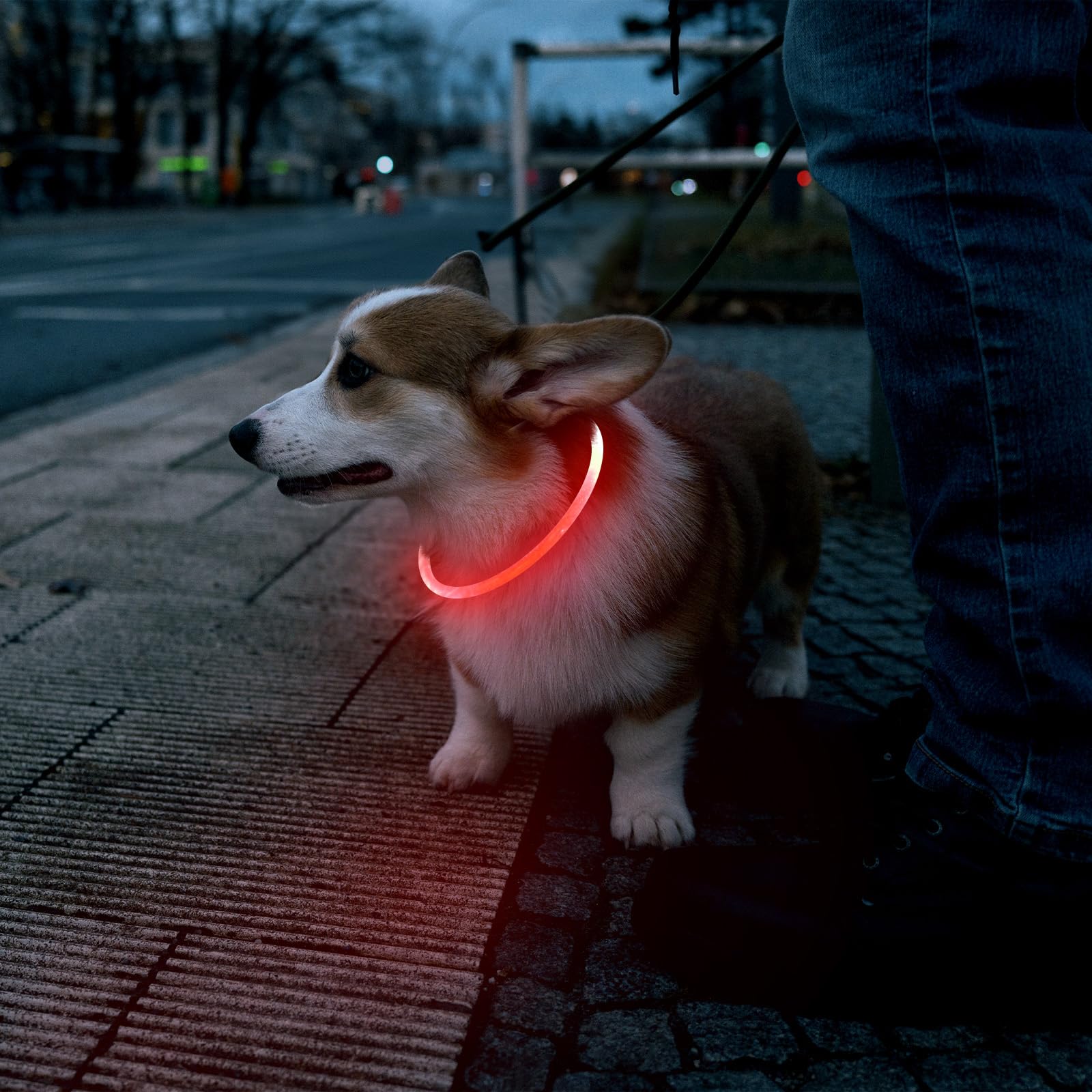 Flashseen collier porté lors d'un événement festif créant ambiance lumineuse