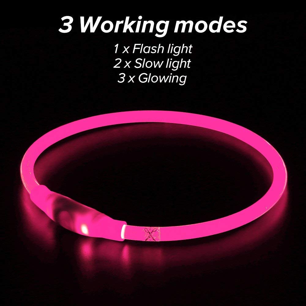 Flashseen collier led comparaison taille ajustable et coupable