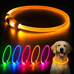Flashseen collier LED face avant montrant la bande orange et visibilité