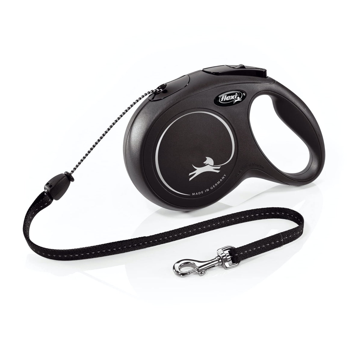 FLEXI montre la face avant du boîtier noir, design ergonomique et prise confortable