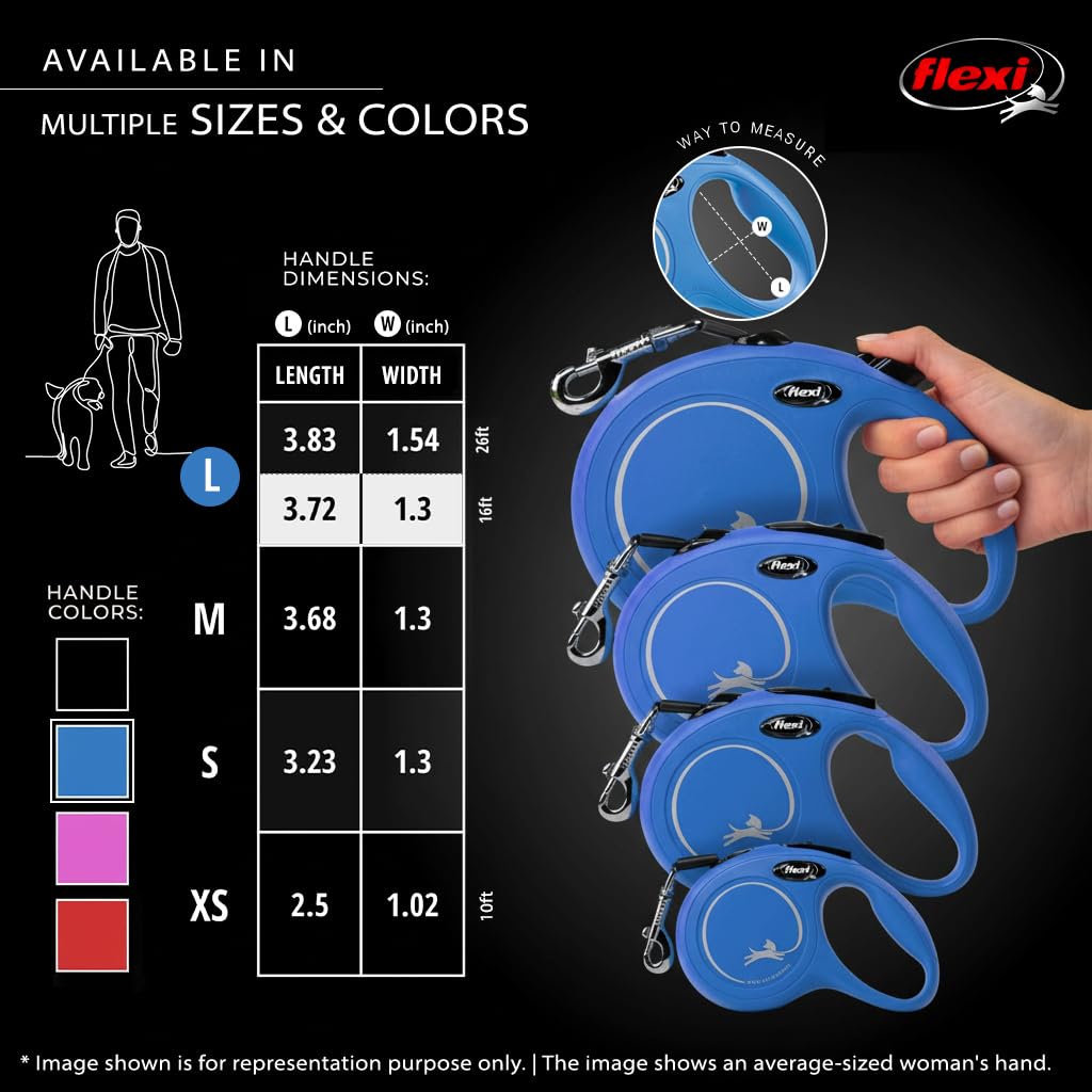 FLEXI comparaison taille illustrant la portée de 16 ft