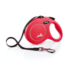 flexi laisse rétractable face rouge montrant design et visibilité