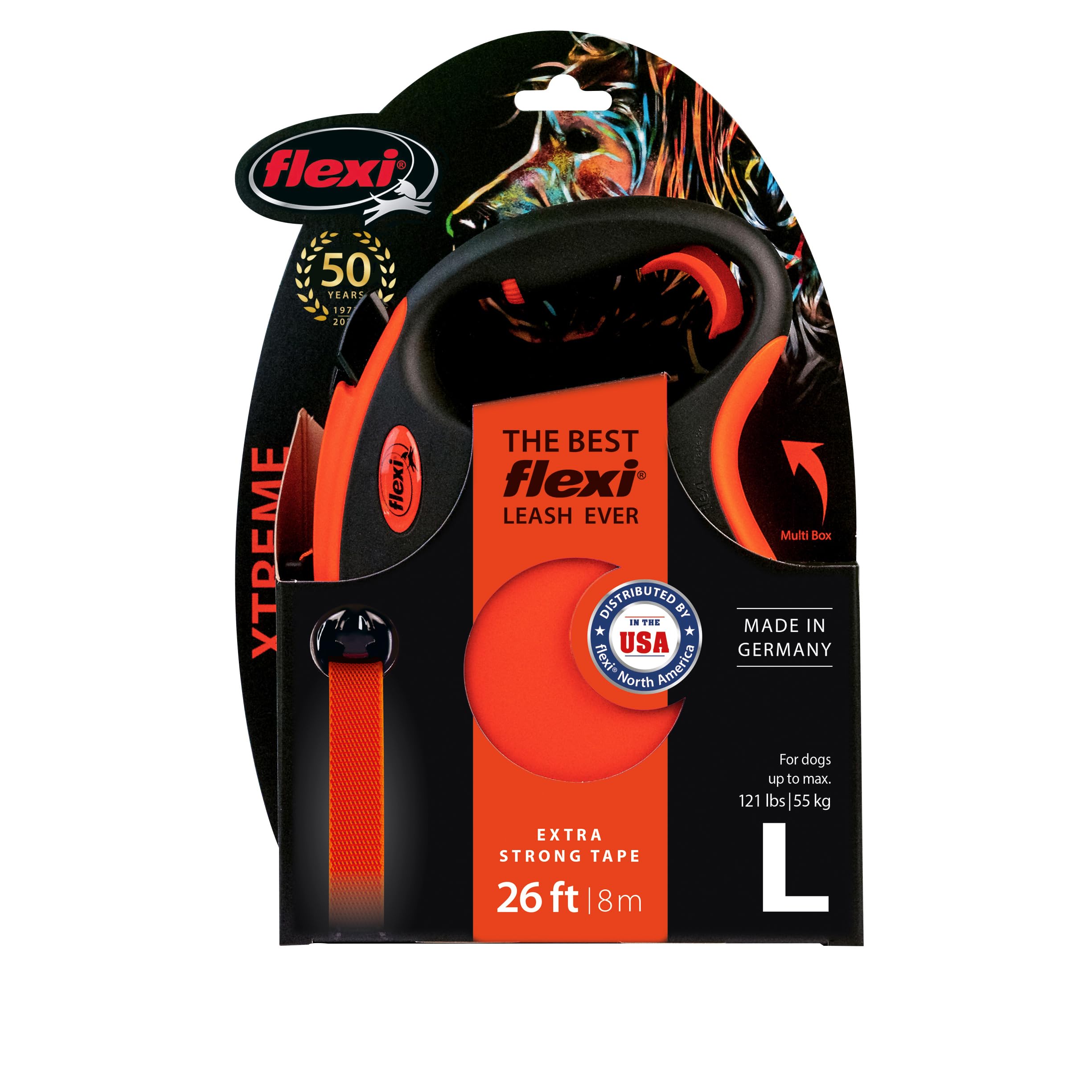 FLEXI packaging et étiquette illustrant informations produit