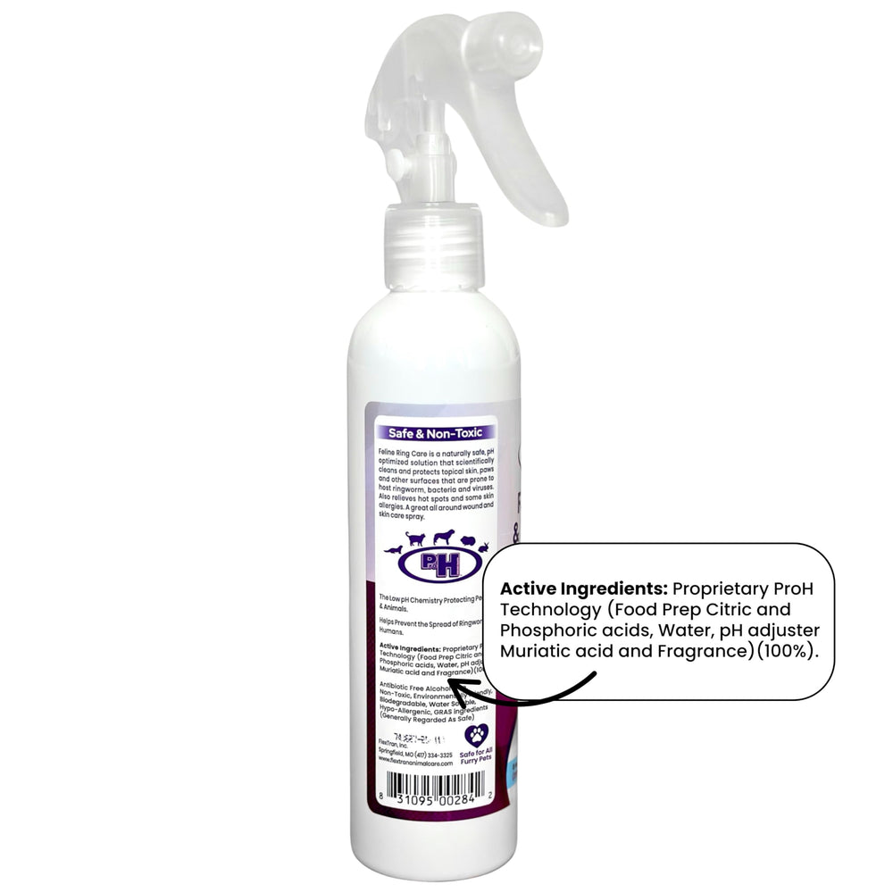 FlexTran Feline Ring Care gros plan de la solution montrant texture douce