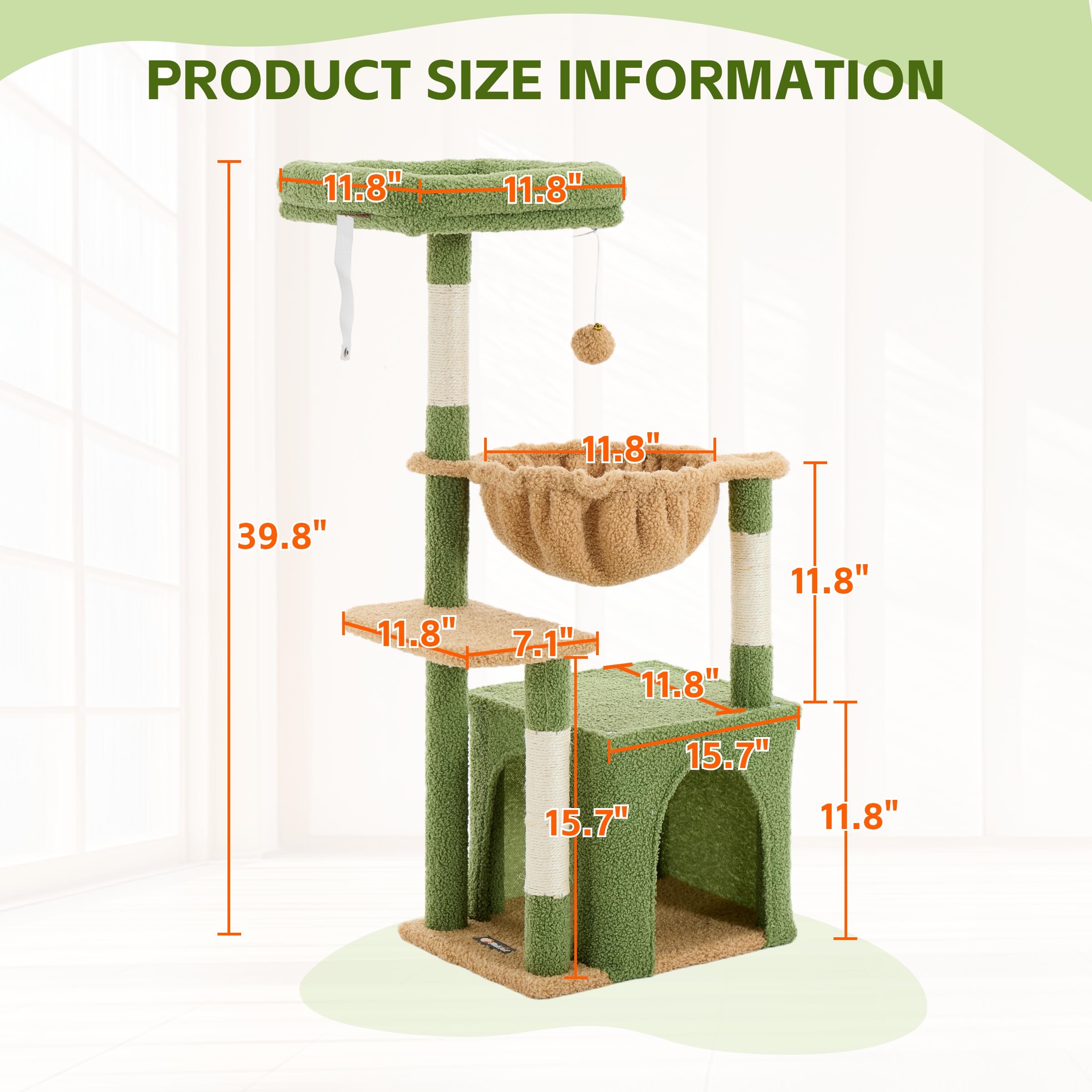FlickTail intérieur du condo en peluche pour repos confortable