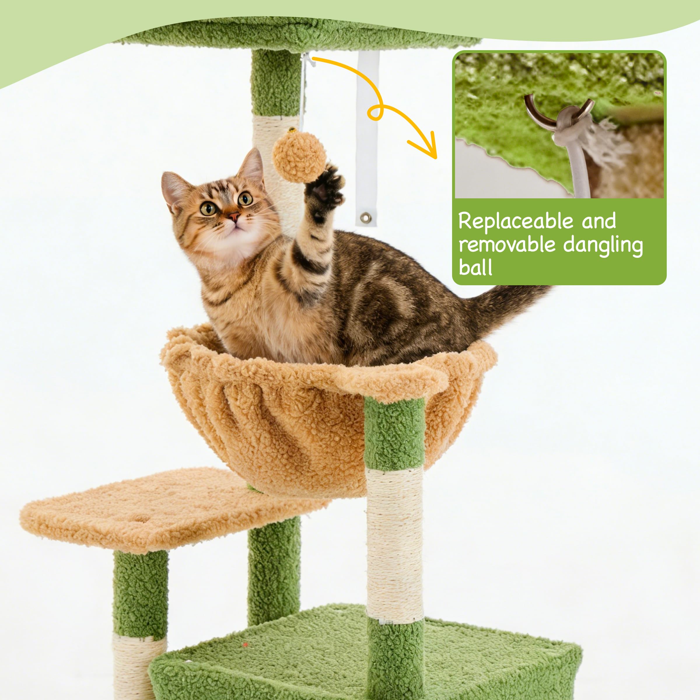 FlickTail arbre à chat installé dans un petit salon gain de place