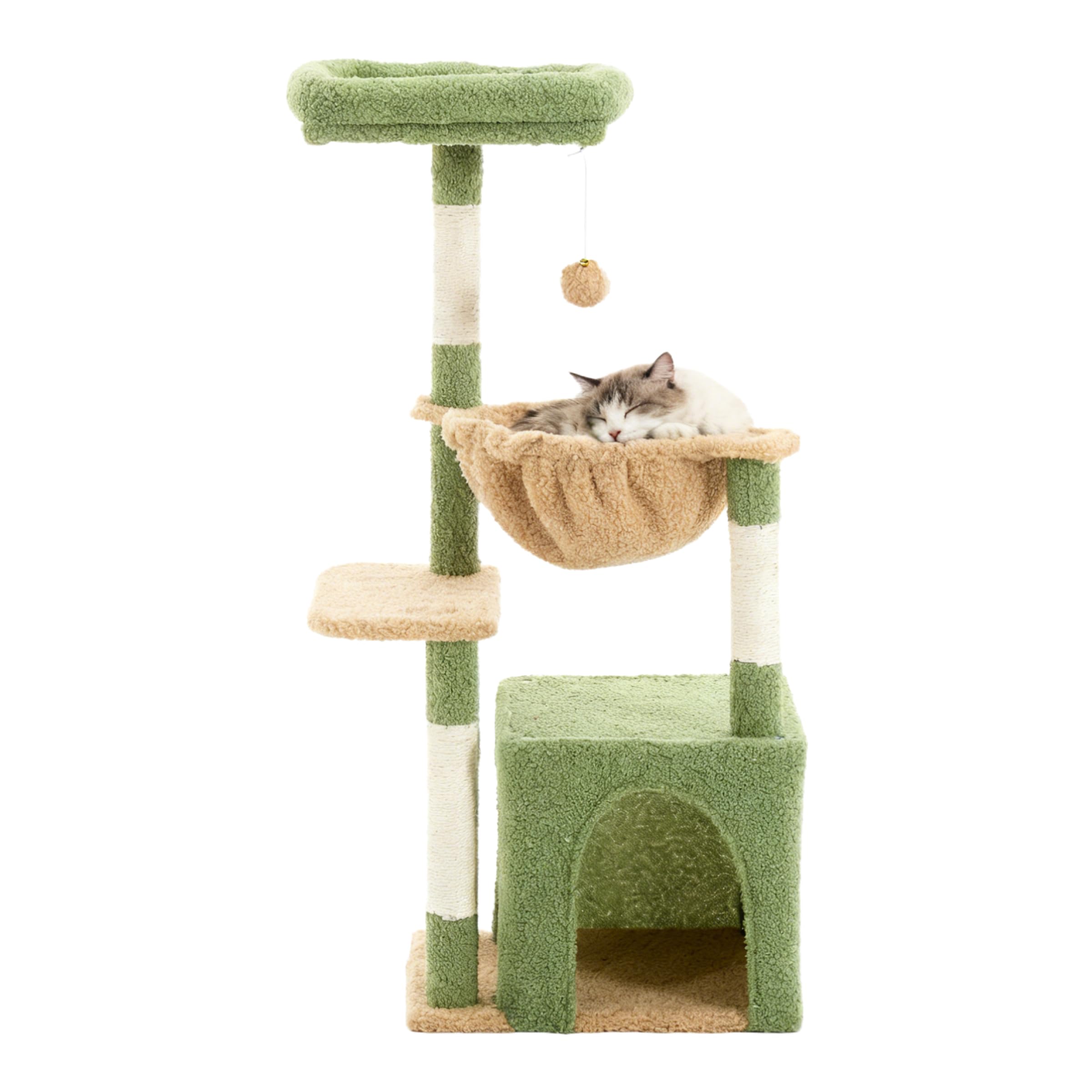 FlickTail vue de face de l’arbre à chat offrant refuge compact