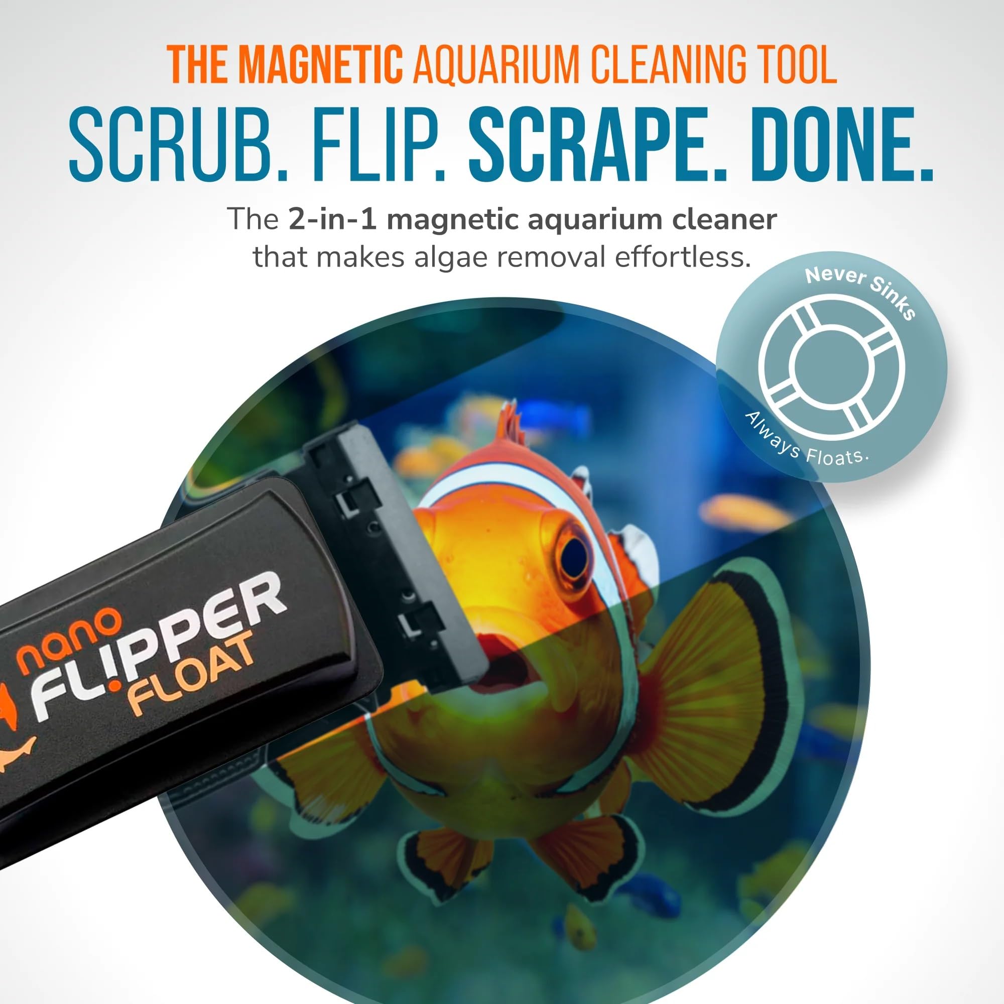 FLIPPER Nano gros plan lame inox montrant suppression efficace des dépôts