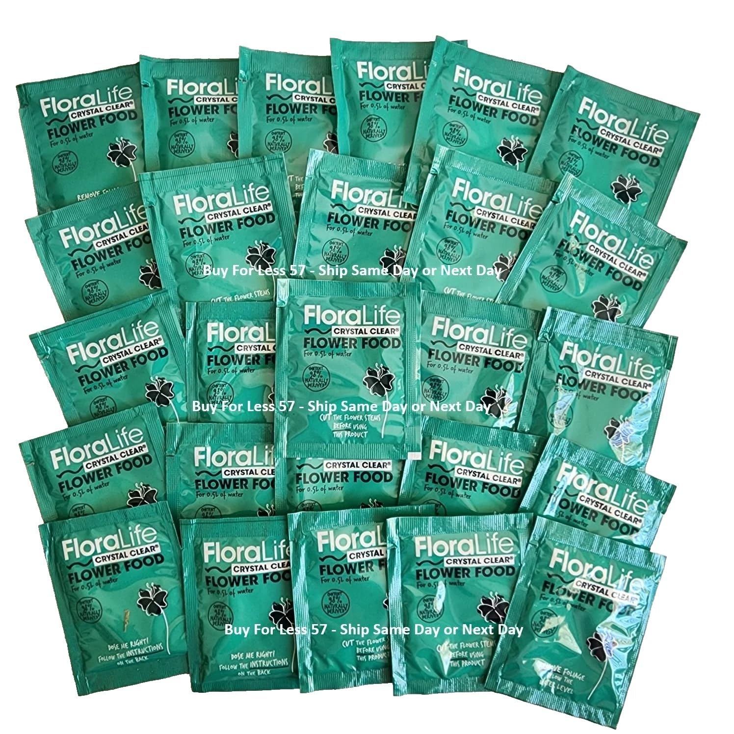 Floralife présentoir comptoir montrant les 200 sachets, facilite la gestion des stocks