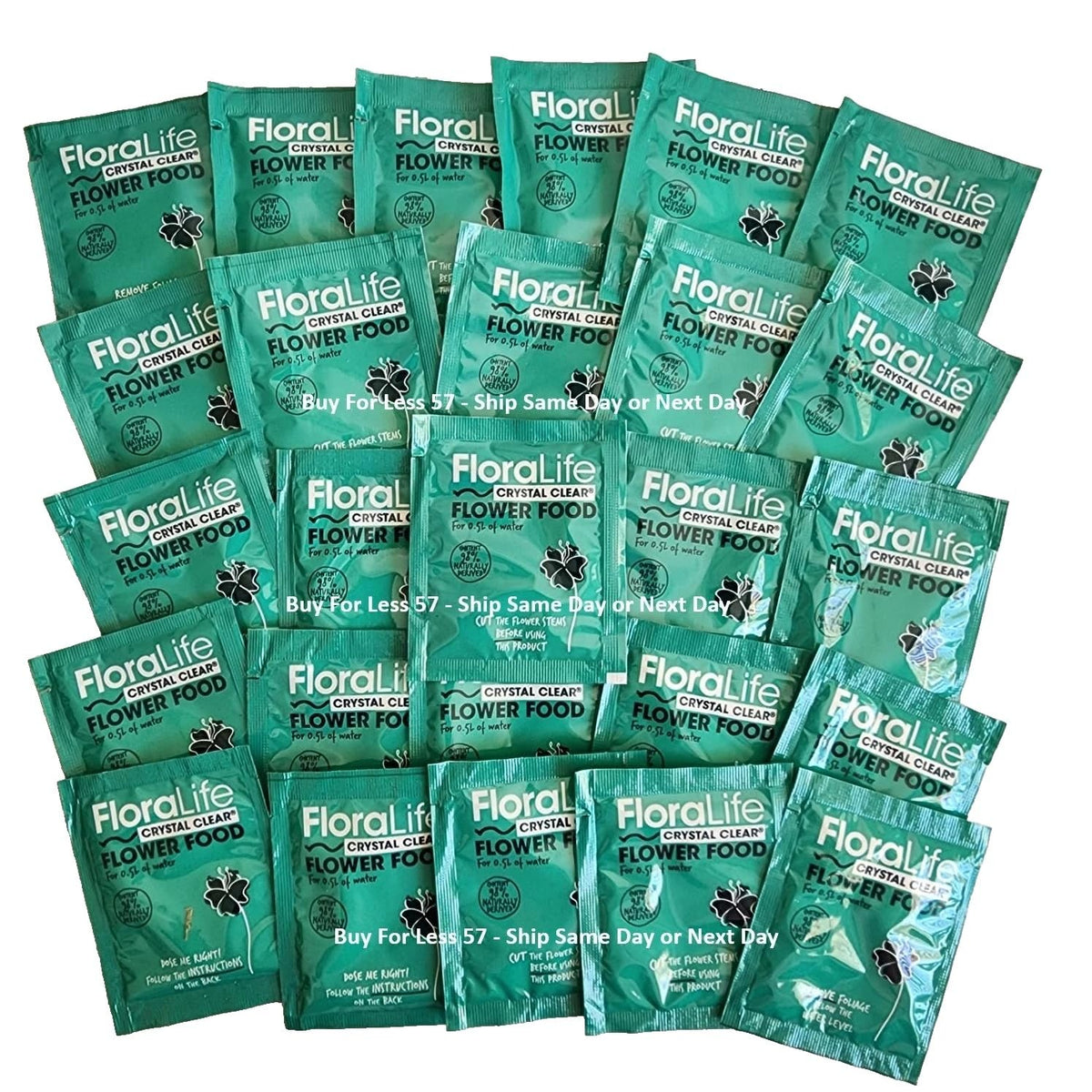 Floralife présentoir comptoir montrant les 200 sachets, facilite la gestion des stocks
