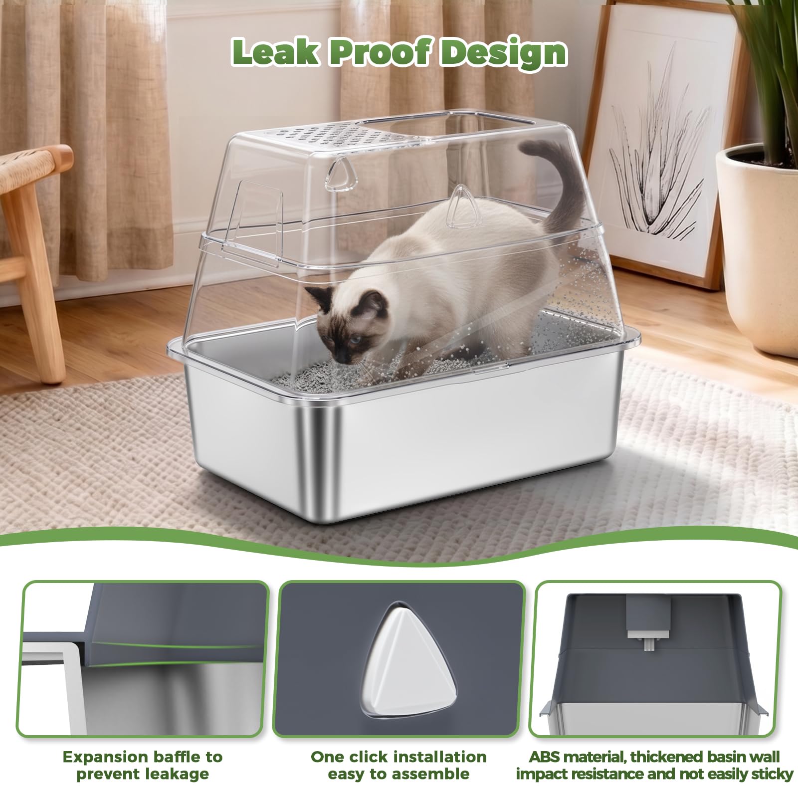 Flowecat chat entrant par le haut utilisant le bac, apportant intimité et confort