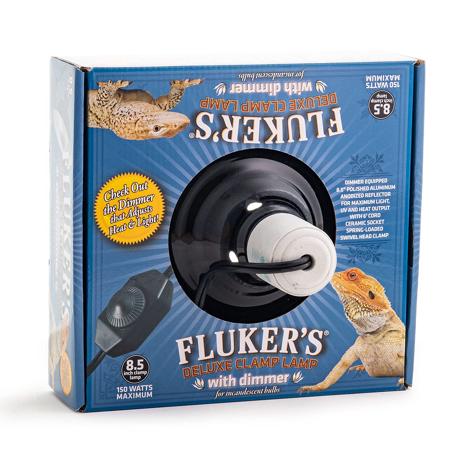 Fluker's lampe en usage dans terrarium créant zone de repos chauffée