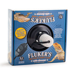 Fluker's lampe en usage dans terrarium créant zone de repos chauffée