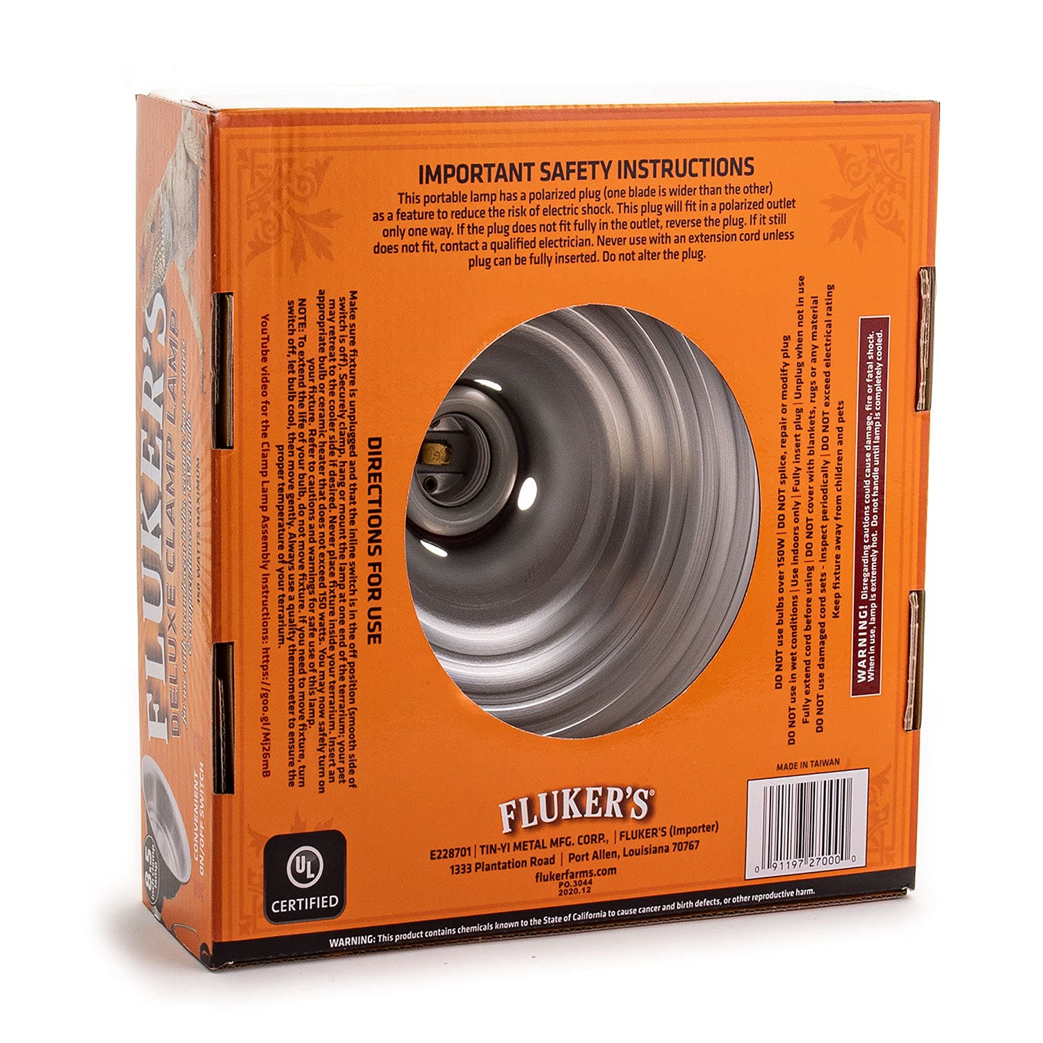 Fluker's Repta-Clamp en usage sur terrarium fournissant zone de chauffe