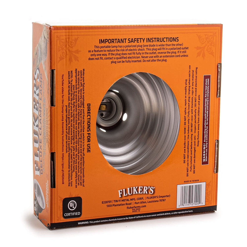 Fluker's Repta-Clamp en usage sur terrarium fournissant zone de chauffe