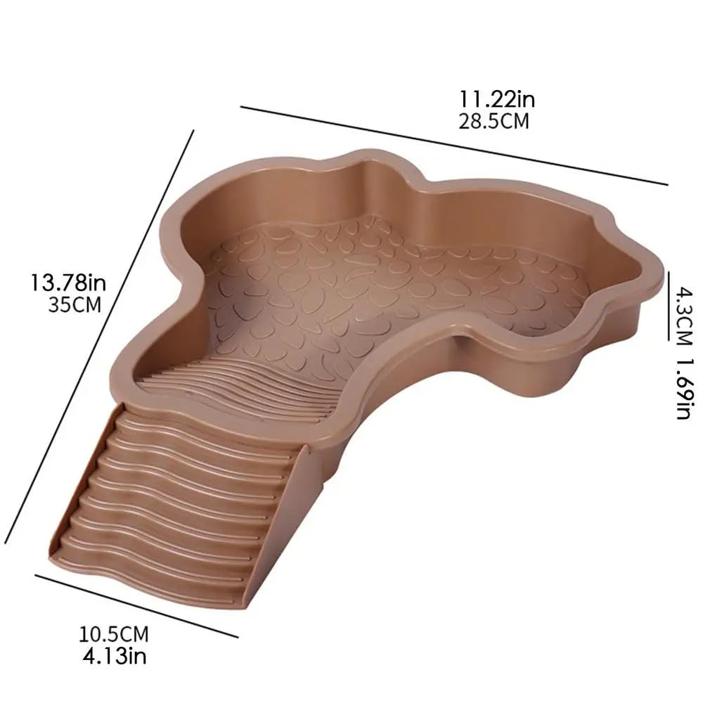 Flushbay bassin en usage avec tortue profitant d'un bain sécurisé