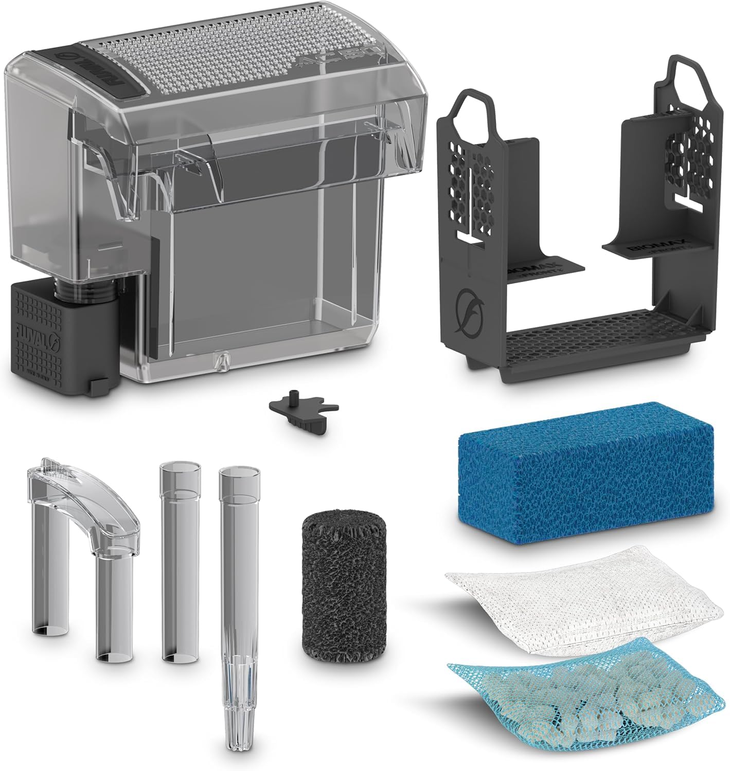 Fluval AquaClear 50 en cours d'installation sur un aquarium domestique
