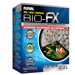 Fluval BIO-FX emballage 2 L montrant le produit prêt à l’emploi et sa compatibilité