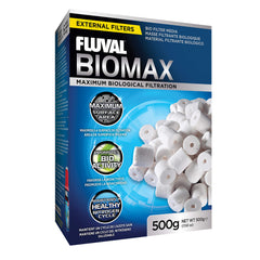 Fluval BioMax emballage 500 g montrant le produit et compatibilité des filtres