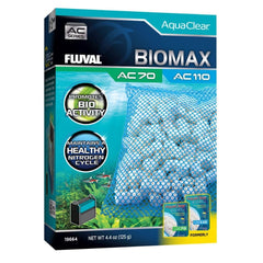 Fluval BIOMAX emballage face présentant 125 g et compatibilité AC70 AC110