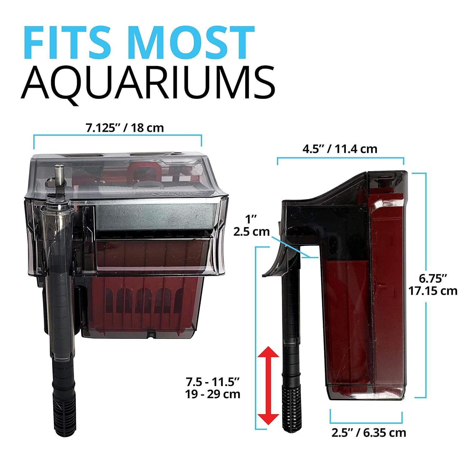 Filtre Fluval C3 clipsé sur bord d'aquarium pour installation facile