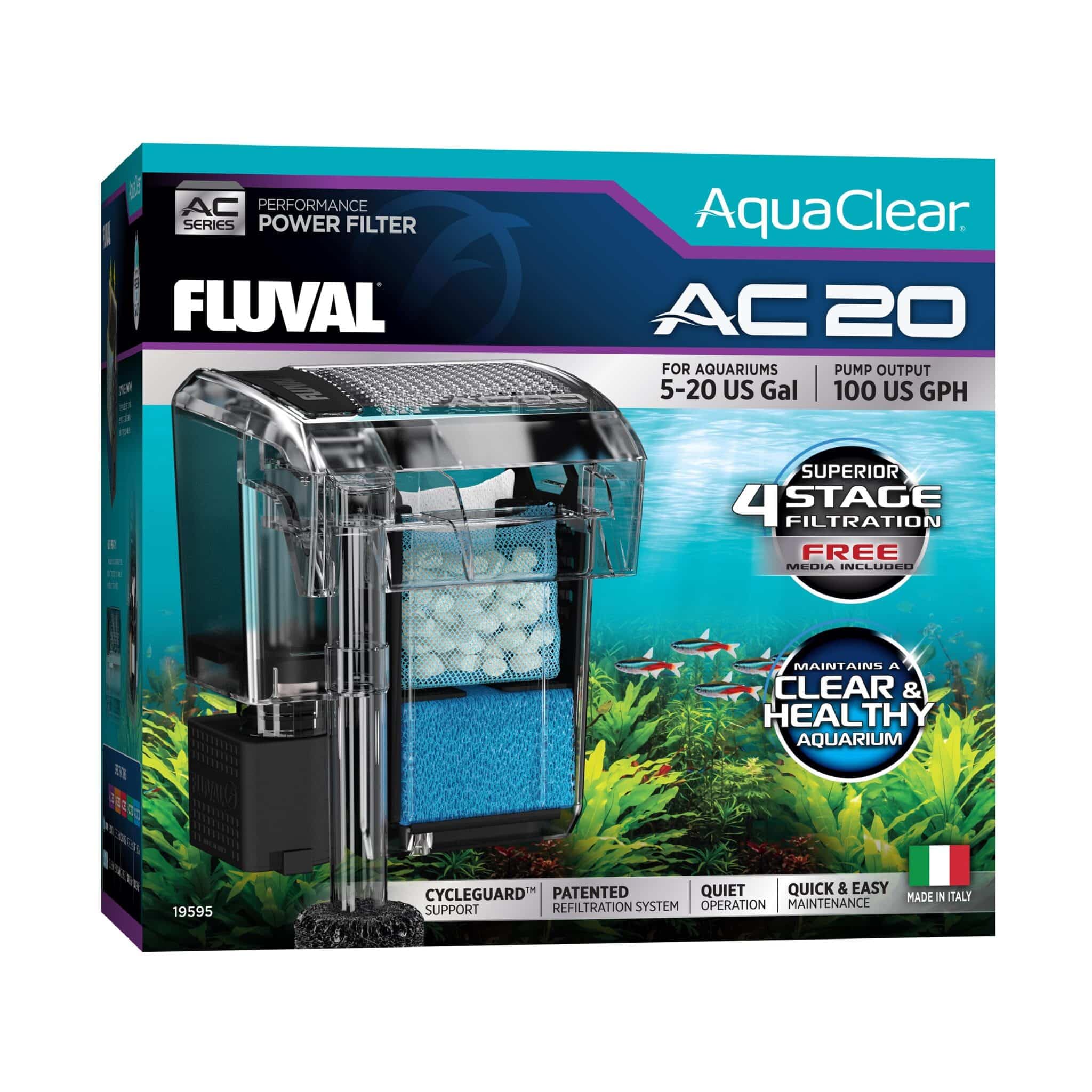 Fluval charbon actif en place dans filtre, améliore clarté et odeur