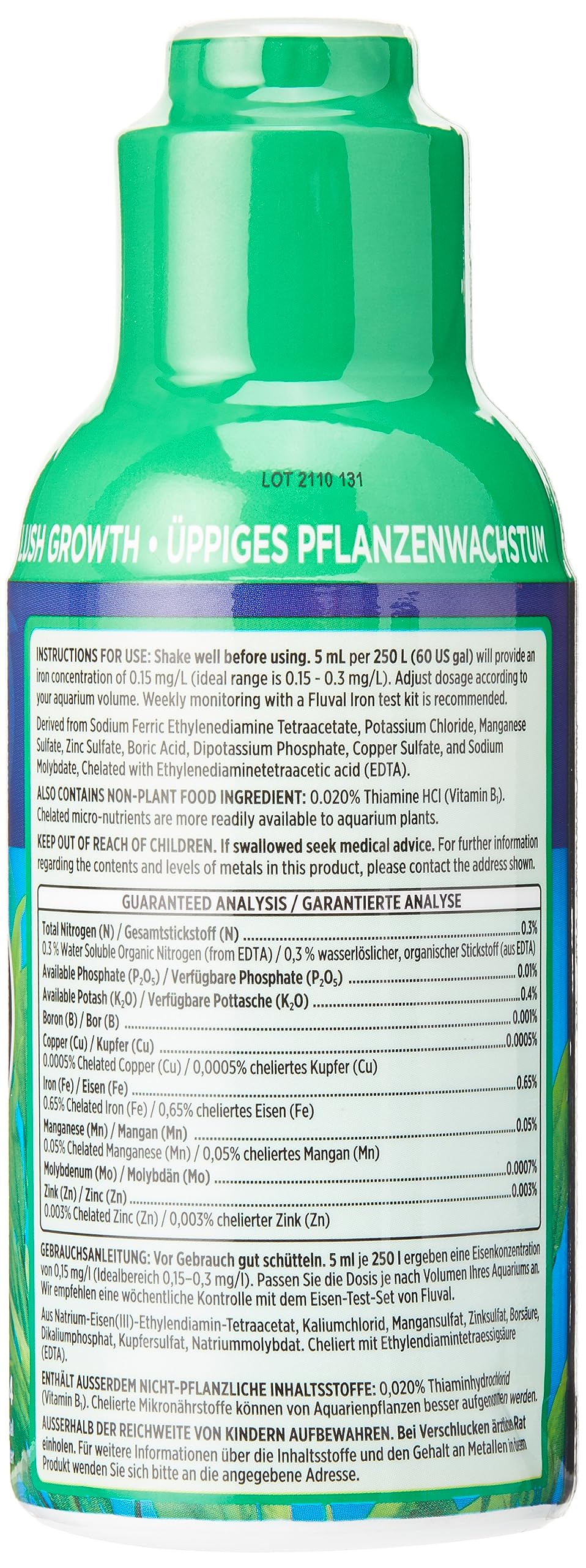 Fluval gros plan liquide indiquant texture et homogénéité pour dosage précis