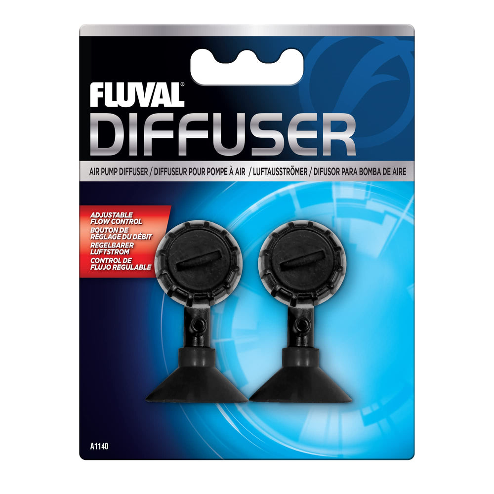Fluval diffuseur d'air packaging avant montrant le pack de 2 et l'installation facile