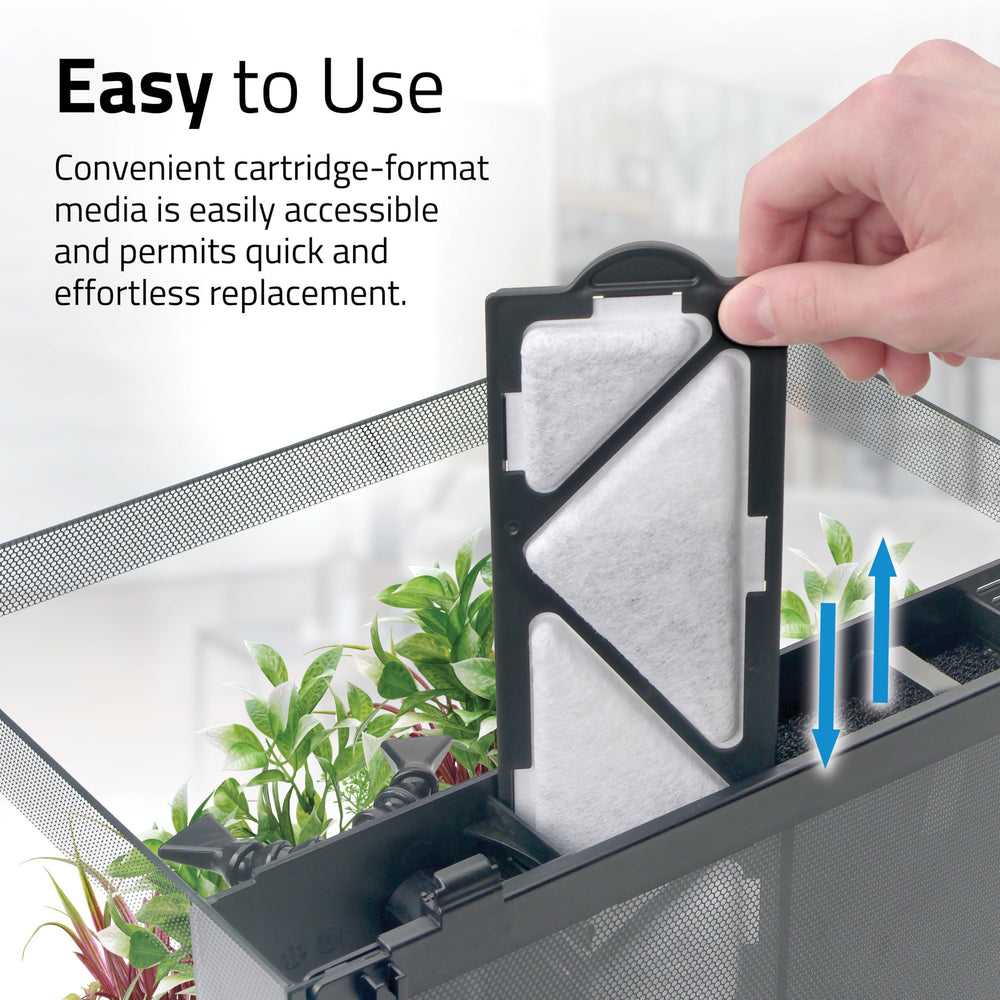 Fluval cartouche installée dans filtre Flex 2.0 pour entretien facile