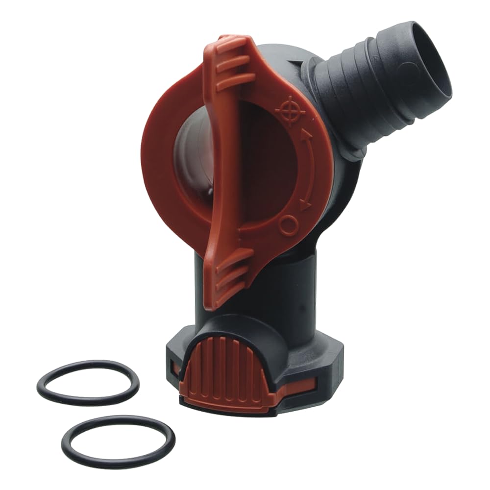 Fluval AquaStop Valve vue face montrant la vanne et son angle 55° pour positionnement aisé